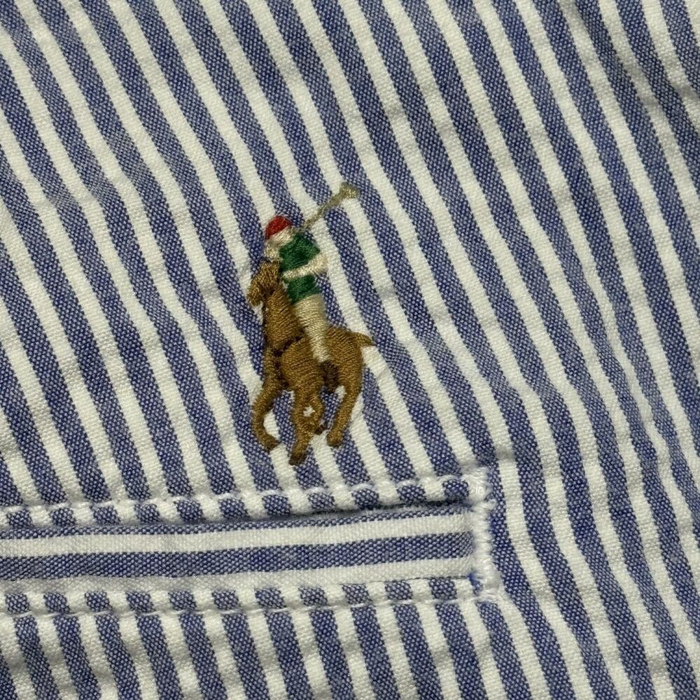 Polo Ralph Lauren Mens Blue White Seersucker Striped Preppy Stretch Shorts Sz 40 - Picture 13 of 15